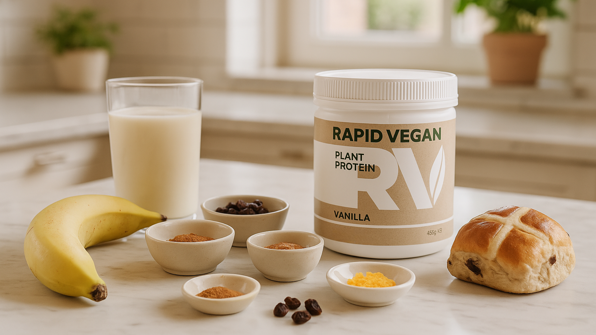 Rapid Vegan Protein Hot Cross Bun Smoothie Recipe