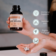 Grass-Fed Beef Spleen Capsules (90 Caps) - Heme Iron 15mg Per Serve