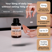 Grass-Fed Beef Spleen Capsules (90 Caps) - Heme Iron 15mg Per Serve