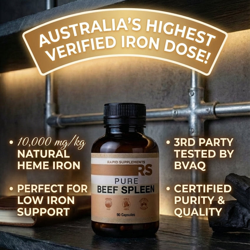 Grass-Fed Beef Spleen Capsules (90 Caps) - Heme Iron