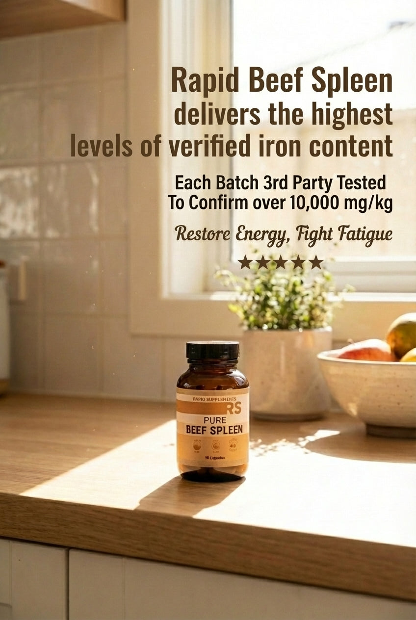 Grass-Fed Beef Spleen Capsules (90 Caps) - Heme Iron