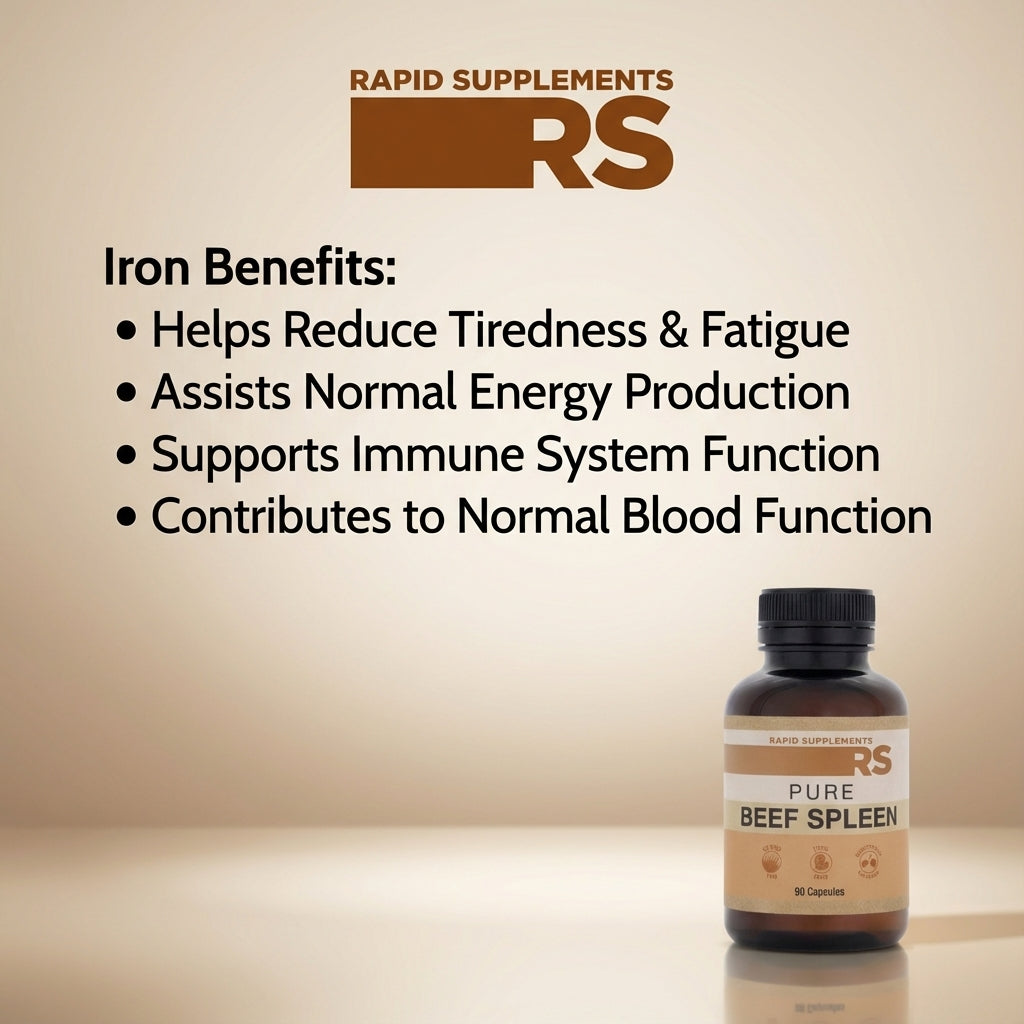 Grass-Fed Beef Spleen Capsules (90 Caps) - Heme Iron